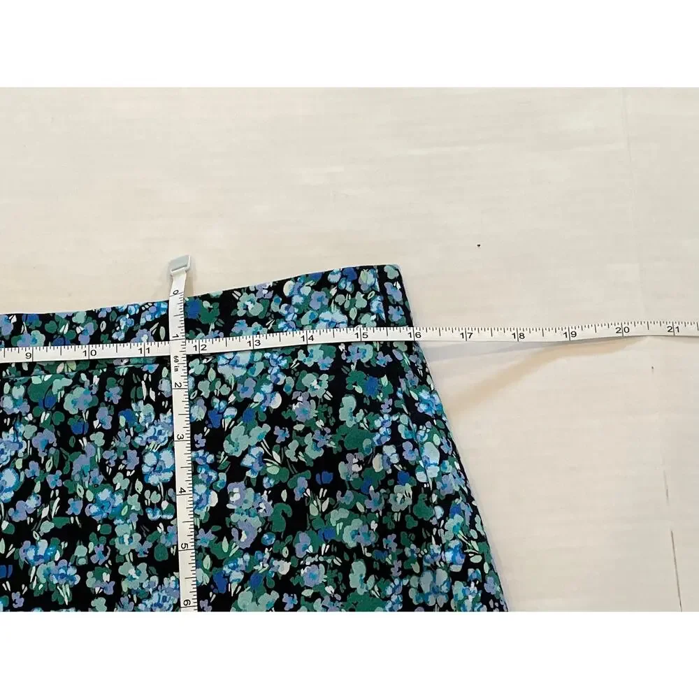 J.Crew Women’s Floral Cotton Pencil Skirt Blue BF949, Career, Office, Size 8
